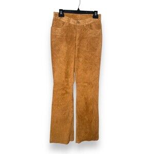 Express world brand Vintage Boho suede leather brown pants size 3/4